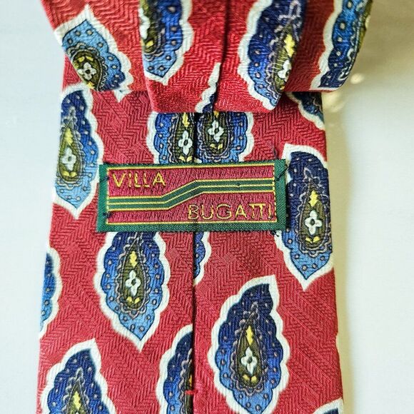 Vintage Villa Bugatti 100% Silk Paisley Tie - Picture 3 of 7
